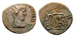 Tetricus I, Usurper in Gaul, 271-274. Antoninianus (Bronze, 19mm, 3.60 g 4), uncertain local mint in Gaul. [...] ICVS P F AVG Radiate, draped and cuirassed bust of Tetricus I to right. Rev. IOSVR Styl