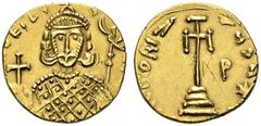 Philippicus (Bardanes), 711-713. Solidus (Gold, 18mm, 3.99 g 6), Syracuse. d N FILEPICO PP AV Crowned bust of Philippicus facing, wearing loros and holding globus cruciger in his right hand and eagle 