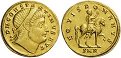 ROMAN COINS Constantine I, 307/310-337. ”Festaureus” or Medallion (Gold, 26mm, 5.26 g 12), Nicomedia, 325. D N CONSTANTINVS AVG Diademed head of Constantine to right, looking upwards. Rev. EQVIS ROMAN