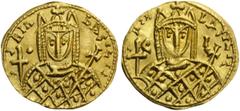 BYZANTINE AND EARLY MEDIEVAL COINS Irene, 797-802. Solidus (Gold, 21mm, 3.72 g 6), Syracuse, 798-802. IRIn bASILIS Crowned bust of Irene facing, wearing loros and holding a globus cruciger in her righ