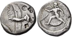 GREEK COINS ELIS, Olympia. 78th-82nd Olympiad, 468-452 BC. Stater (Silver, 23mm, 11.50 g 5), struck at sometime during the later 450s. Eagle, with wings open above and below his body, flying to left, 
