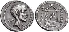 ROMAN REPUBLICAN COINS P. Cornelius Lentulus Marcellinus, 50 BC. Denarius (Silver, 18mm, 3.84 g 5), Rome. MARCELLINVS Bare head to right of M. Claudius Marcellus (consul in 222 BC); behind, triskeles.