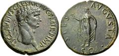 ROMAN IMPERIAL COINS Claudius, 41-54. Sestertius (Orichalcum, 34mm, 24.57 g 6), Rome, 41-50. TI CLAVDIVS CAESAR AVG P M TR P IMP Laureate head of Claudius to right. Rev. SPES AVGVSTA / S C Spes advanc