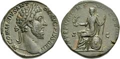 ROMAN IMPERIAL COINS Commodus, 177-192. Sestertius (Orichalcum, 30mm, 26.40 g 6), Rome, 184. M COMMODVS ANTON AVG PIVS BRIT Laureate head of Commodus to right. Rev. P M TR P VIIII IMP VII COS IIII P P