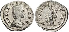 ROMAN IMPERIAL COINS Julia Maesa, Augusta, 218-224/5, grandmother of Elagabalus and Severus Alexander. Denarius (Silver, 19mm, 3.50 g 12), Maesa was the sister of Julia Domna and the mother of Julia S