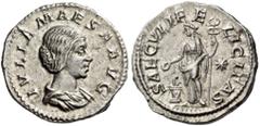 ROMAN IMPERIAL COINS Julia Maesa, Augusta, 218-224/5, grandmother of Elagabalus and Severus Alexander. Denarius (Silver, 18mm, 2.98 g 12), Rome, 220-222. IVLIA MAESA AVG Draped bust of Julia Maesa to 