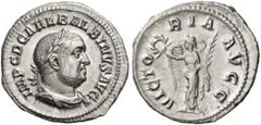 ROMAN IMPERIAL COINS Balbinus, 238. Denarius (Silver, 18mm, 3.06 g 6), Rome. IMP C D CAEL BALBINVS AVG Laureate head of Balbinus to right. Rev. VICTORIA AVGG Victory standing left, holding wreath and 