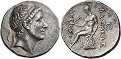 GREEK COINS Seleukid Kings of Syria. Antiochos II Theos, 261-246 BC. Tetradrachm (Silver, 30 mm, 16.45 g, 12 h), Antioch mint, 256-246 BC. Diademed head of Antiochos II to right. Rev. ΒΑΣΙΛΕΩΣ ΑΝΤΙΟΧΟ