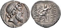 GREEK COINS Seleukid Kings of Syria. Demetrios II Nikator, second reign, 129-126/5 BC. Drachm (Silver, 19 mm, 3.99 g, 11 h), Antioch mint, 129-128 BC. Diademed and bearded head of Demetrios II to righ