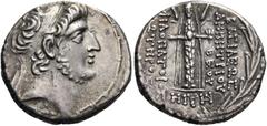 GREEK COINS Seleukid Kings of Syria. Demetrios III Eukairos, 97/6-88/7 BC. Tetradrachm (Silver, 27 mm, 15.71 g, 1 h), Damascus, year 218 = 95/4. Diademed and bearded head of Demetrios to right. Rev. Β