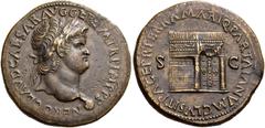 ROMAN IMPERIAL AND PROVINCIAL COINS Nero, 54-68. Sestertius (Orichalcum, 36 mm, 27.25 g, 6 h), Lugdunum, 65. NERO CLAVD CAESAR AVG GER P M TR P IMP P P Laureate head of Nero to right, with globe at th