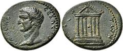 ROMAN IMPERIAL AND PROVINCIAL COINS GALATIA. Tavium. Galba, 68-69. Assarion (Bronze, 23 mm, 6.45 g, 1 h). ΓΑΛΒΑC CΕΒΑCΤΟC Bare head of Galba to left. Rev. CΕΒ]ΑC-ΤωΝ Hexastyle temple. RPC 3566. Very r