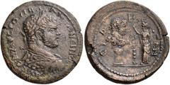 ROMAN IMPERIAL AND PROVINCIAL COINS PAMPHYLIA. Side. Caracalla, 198-217. 4 Assaria (Bronze, 34 mm, 22.54 g, 7 h), c. 215/6-217. AY K C M AY CEOYHPOC ANTΩNEINOC Laureate, draped and cuirassed bust of a