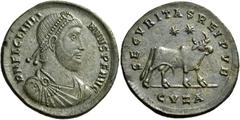 ROMAN COINS Julian II, 360-363. Double Maiorina (Bronze, 29 mm, 7.38 g, 6 h), Cyzicus, first officina, 361-363. D N FL CL IVLI - ANVS P F AVG Pearl-diademed, draped and cuirassed bust of Julian II to 