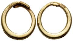 Celtic CELTIC, Central Europe. Uncertain tribe. 1200-300 BC. Ring money (Gold, 22 mm, 6.23 g), proto-currency. A circular gold wire curled into a ring shape. Some marks and tiny nicks, otherwise, good