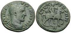 Roman Provincial PHRYGIA. Stectorium. Philip I, 244-249. (Bronze, 23 mm, 5.70 g, 6 h). AYT K M IOYΛ ΦIΛIΠΠOC CEB Laureate, draped and cuirassed bust of Philip I to right. Rev. CTE-KTOΡHN /ΩN Hero on h