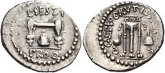 Roman Republican Coins Brutus. Quinarius (Silver, 16 mm, 1.75 g, 12 h), military mint traveling with Brutus in southwestern Asia Minor, with the proquaestor L. Sestius, 43-42 BC. L SESTI PRO Q Quaesto
