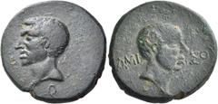 Roman Republican Coins PONTOS. Amisos. Period of the tyrant Straton, circa 36-31/30 BC. (Bronze, 22 mm, 7.98 g, 11 h), struck under an uncertain Quaestor (=Q) allied to Mark Antony. Bare male head, wi