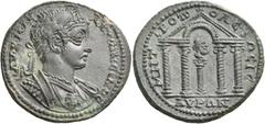 Roman Imperial Coins CILICIA. Isaura. Caracalla, 198-217. Diassarion (Bronze, 24 mm, 9.04 g, 7 h), c. 205-208. AV K M AV ANTΩNЄINOC Laureate and cuirassed bust of Caracalla to right, with sideburns bu