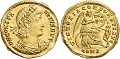 Roman Imperial Coins Constantius II, 337-361. Solidus (Gold, 22 mm, 4.38 g, 1 h), Constantinople, 337-340. D N CONSTA NTIVS AVG Laurel and rosette diademed, draped and cuirassed bust of Constantius II