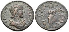 Roman Provincial PISIDIA. Selge. Herennia Etruscilla, Augusta, 249-251. Triassarion (Bronze, 25 mm, 6.91 g, 1 h), struck under her husband, Trajan Decius. EPE• ET-POYCKIΛA CE• Diademed and draped bust
