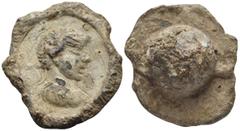 Roman ROMAN. Seal with the head of an uncertain emperor, circa 270s. (Lead, 24 mm, 11.63 g). Laureate, draped and bearded male bust to right. The laureate portrait indicates that an emperor was being 