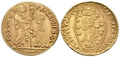 Crusader States CRUSADERS. Knights of Rhodes (Knights Hospitallers). Fabrizio del Carretto, 1513-1521. Ducat (Gold, 22.5 mm, 3.51 g, 12 h), imitating the Venetian Ducat, mint of Rhodes. •F•FABRICII•D•