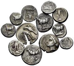 Big Lots GREEK. Circa 5th -3rd century BC. (Silver, 44.00 g). A lot of thirteen (13) silver coins, mostly of the 4th century BC. Including: Byzantium (7), Sinope (4), Kios and Lycia. Fine - very fine.