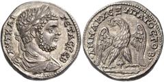 Roman Imperial & Provincial Geta, 209-211. Tetradrachm (Silver, 25 mm, 11.79 g, 12 h), Tyre, 209-211. ΑVΤ ΚΑΙ ΓΕΤΑC CΕΒ Laureate, draped and cuirassed bust of Geta to right. Rev. ΔΗΜΑΡΧ ΕΞ ΥΠΑΤΟC ΤΟ Β