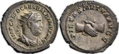 Roman Imperial & Provincial Balbinus, 238. Antoninianus (Silver, 24 mm, 4.45 g, 12 h), Rome. IMP CAES D CAEL BALBINVS AVG Radiate, draped and cuirassed bust of Balbinus to right. Rev. PIETAS MVTVA AVG