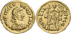 Roman Imperial & Provincial Libius Severus (Severus III), 461-465. Solidus (Gold, 22 mm, 4.40 g, 12 h), Mediolanum, 462-465. D N LIBIVS SEV-ERVS P F AVG Rosette-diademed, draped and cuirassed bust of 