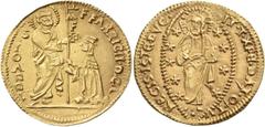 Crusaders CRUSADERS. Knights of Rhodes (Knights Hospitallers). Fabrizio del Carretto, 1513-1521. Ducat (Gold, 22.5 mm, 3.50 g, 7 h), imitating the Venetian Ducat, mint of Rhodes. •F•FABRICII•D•CA• - S