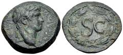 Roman Provincial SYRIA, Seleucis and Pieria. Antioch. Otho, 69. As (Copper, 23.5 mm, 8.12 g, 12 h). IMP M O-THO CAE AVG Laureate head of Otho to right. Rev. Large S C within laurel wreath tied below. 