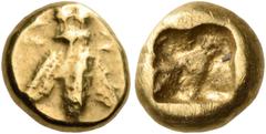 GREEK COINS Ionia Ephesos. Circa 550-500 BC. Hekte (Gold, 9 mm, 2.27 g), c. 550. Bee. Rev. Irregular incuse square. Cf. Gemini X, 2013, 96 (but a horsefly rather than a bee). Cf. Hauck & Aufhäuser 19,