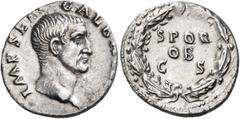 ROMAN COINS Galba, 68-69. Denarius (Silver, 18 mm, 3.44 g, 6 h), Rome, circa July 68 - January 69. IMP SER GALBA AVG Bare head of Galba to right. Rev. S P Q R / OB / C S in three lines within oak wrea
