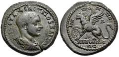 The Vineyard Collection part III MOESIA INFERIOR. Tomis. Philip II, as Caesar, 244-247. Tetrassarion (Bronze, 27.5 mm, 14.53 g, 6 h). M IOYΛ ΦΙΛΙΠΠΟC KAICAP Bare-headed, draped and cuirassed bust of P