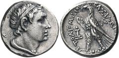 Greek PTOLEMAIC KINGS OF EGYPT. Ptolemy III Euergetes, 246-222 BC. Tetradrachm (Silver, 26 mm, 13.96 g, 11 h), Aenus, Thrace. Diademed head of Ptolemy III Euergetes to right. Rev. Eagle with closed wi