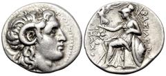 Greek KINGS OF THRACE. Lysimachos, 305-281 BC. Drachm (Silver, 19.5 mm, 4.25 g, 12 h), Ephesos, circa 294-287. Diademed head of the deified Alexander the Great to right, with horn of Ammon over his ea