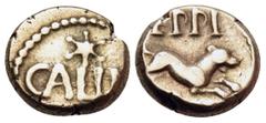 Celtic CELTIC, Britain. Atrebates & Regni. Eppillus, circa 10 BC-AD 10. 1/4 Stater (Gold, 8.5 mm, 1.18 g, 12 h), Eppillus Cavella Ring (Atrebatic G) type, Calleva (Silchester). CALLEV between two star