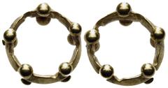 Celtic CELTIC, Uncertain. Circa 1200-500 BC. Ring money (Gold, 14.5 mm, 3.45 g). Rev. A small ring with five pairs of double beads. Very fine. From the Trausnitz Collection, ex Gorny & Mosch 125, 13 O