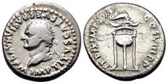 Roman Imperial Titus, 79-81. Denarius (Silver, 18 mm, 3.01 g, 7 h), Rome, 80. IMP TITVS CAES VESPASIAN AVG P M Laureate head of Titus to left. Rev. TR P IX IMP XV COS VIII P P Tripod, with fillets to 