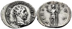 Roman Imperial Aemilian, AD 253. Antoninianus (Silver, 22.5 mm, 3.29 g, 12 h), Rome, c. August-October 253. IMP CAES AEMILIANVS P F AVG Radiate, draped and cuirassed bust of Aemilian to right, seen fr