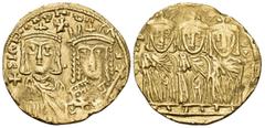 Byzantine Constantine VI & Irene, 780-797. Solidus (Gold, 20.5 mm, 4.51 g, 6 h), Constantinople, 780-790. S IRInI AVΓ MA... Crowned equal sized and facing busts of Constantine VI, beardless, on the le