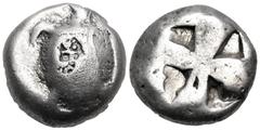 Greek ISLANDS OFF ATTICA, Aegina. Circa 470/65-445/40 BC. Stater (Silver, 18 mm, 11.98 g). T-back sea turtle. Rev. Square incuse with large skew pattern. HGC 6, 435. Meadows Group IIIa. Uncertain bank
