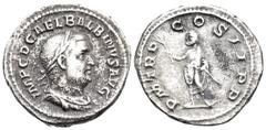 Roman Imperial Balbinus, 238. Denarius (Silver, 20 mm, 3.67 g, 12 h), Rome, April - June 238. IMP C D CAEL BALBINVS AVG Laureate, draped and cuirassed bust of Balbinus to right. Rev. P M TR P COS II P