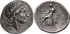 GREEK COINS SELEUKID KINGS Antiochos I Soter, 281-261 BC. Tetradrachm (Silver, 27 mm, 15.80 g, 1 h), Antioch on the Orontes. Diademed head of Antiochos I to right. Rev. ΒΑΣΙΛΕΩΣ ΑΝΤΙΟXΟΥ Apollo seated