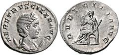 ROMAN COINS Herennia Etruscilla, Augusta, 249-251. Antoninianus (Silver, 21 mm, 3.92 g, 7 h), struck under Trajan Decius, Rome. HER ETRVSCILLA AVG Diademed and draped bust of Herennia Etruscilla set o