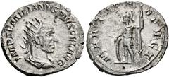 ROMAN COINS Aemilian, 253. Antoninianus (Silver, 22.5 mm, 2.91 g, 1 h), Rome. IMP AEMILIANVS PIVS FEL AVG Radiate, draped and cuirassed bust of Aemilian to right. Rev. MARTI PROPVGT Mars standing faci