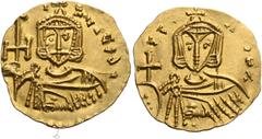 BYZANTINE COINS Nicephorus I, with Stauracius, 802-811. Solidus (Gold, 21.5 mm, 4.41 g, 7 h), Syracuse, 810-811. N-I-FoRos bA Bearded, facing bust of Nicephorus I, wearing crown with a cross on circle