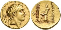 Greek SELEUKID KINGS OF SYRIA. Demetrios I Soter, 162-150 BC. Stater (Gold, 18.5 mm, 8.61 g, 9 h), Ekbatana, circa 152. Diademed head of Demetrios to right; in the field to left, star of eight points 